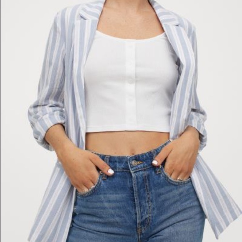 20% off 2+ bundle: Light Blue Crêped Cotton Jacket